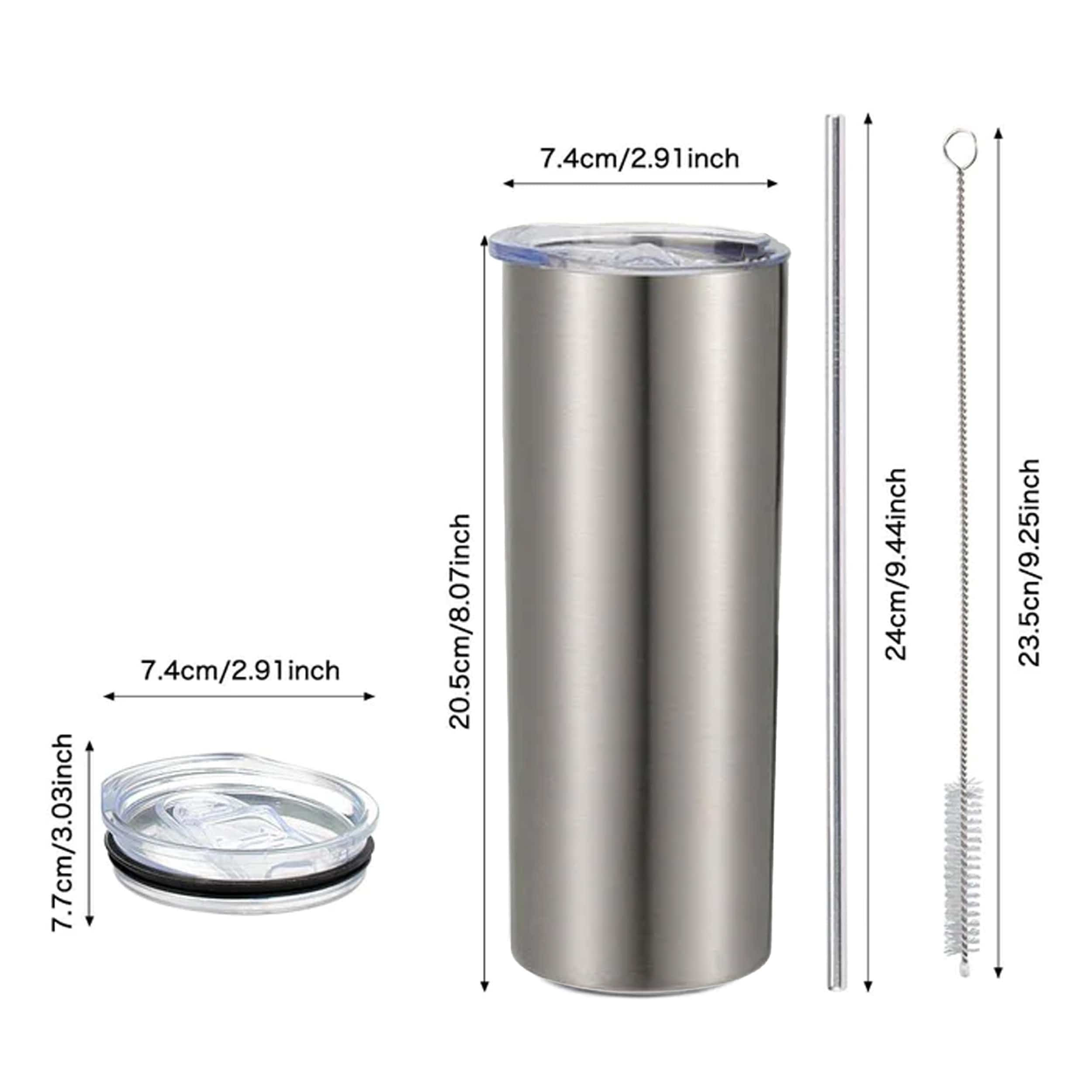 Store 20 oz stainless silver sublimation tumblers